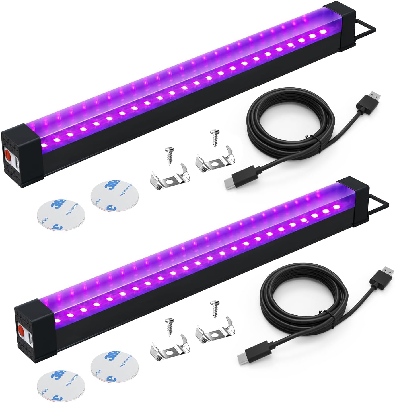 UV Black Light Bar, 15W 365nm Led Blacklight for Mineral and Gem Identification, Glow Party, Halloween