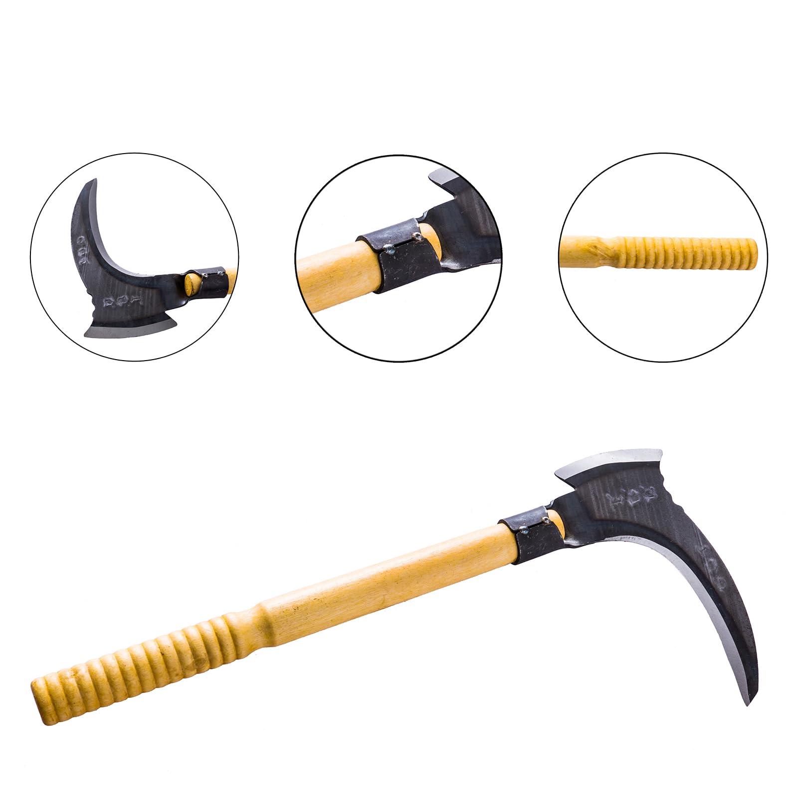 Général Acier au Manganèse Tondeuse Faucille Métal Durable Outil de Coupe Ménage Agricole Outils Multifonctionnel Double Faucheuse pour Outils de Jardin (A)