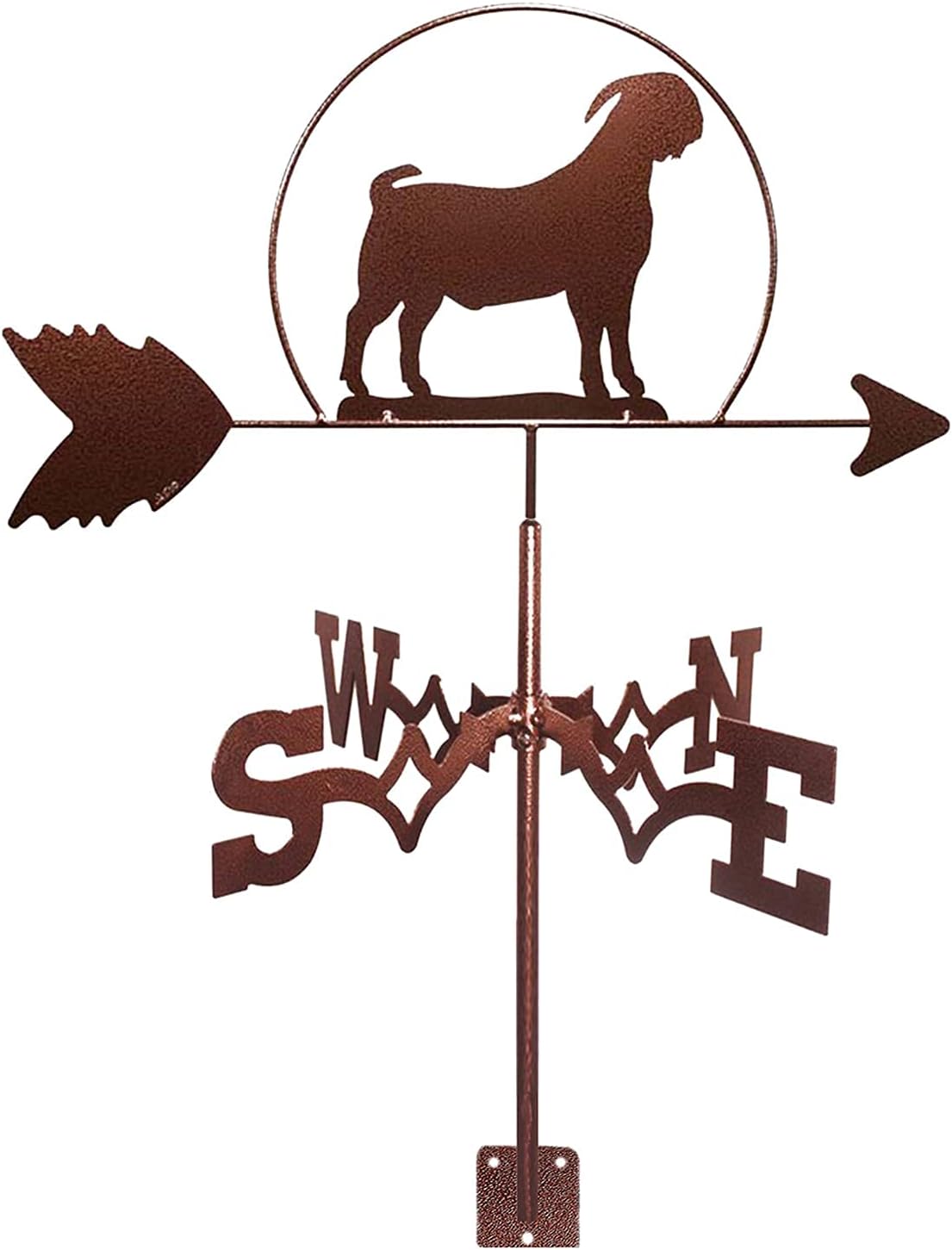 Weathervane, Weather Vane,Goat Weather Vane Retro Weathervane with Anti-Rust Coating Metal Wind Direction Indicator Wind Vane for Farm Yard Home Decor