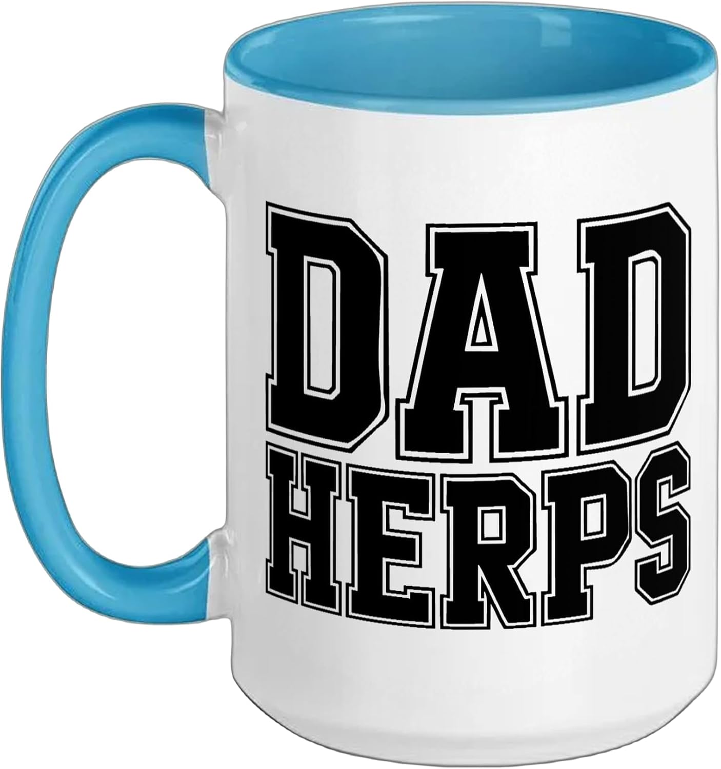 Herping Dad Drags Kids Find Reptiles Weekends Herper Family Ceramic Mug, Blue/White, 15oz