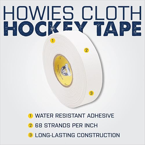 Miniatura 7 de Howies Paquete de 3 cintas de tela de alta calidad para palo de hockey o cinta de espinilla, paquete de 3 unidades de colores que elijas, tela (1
