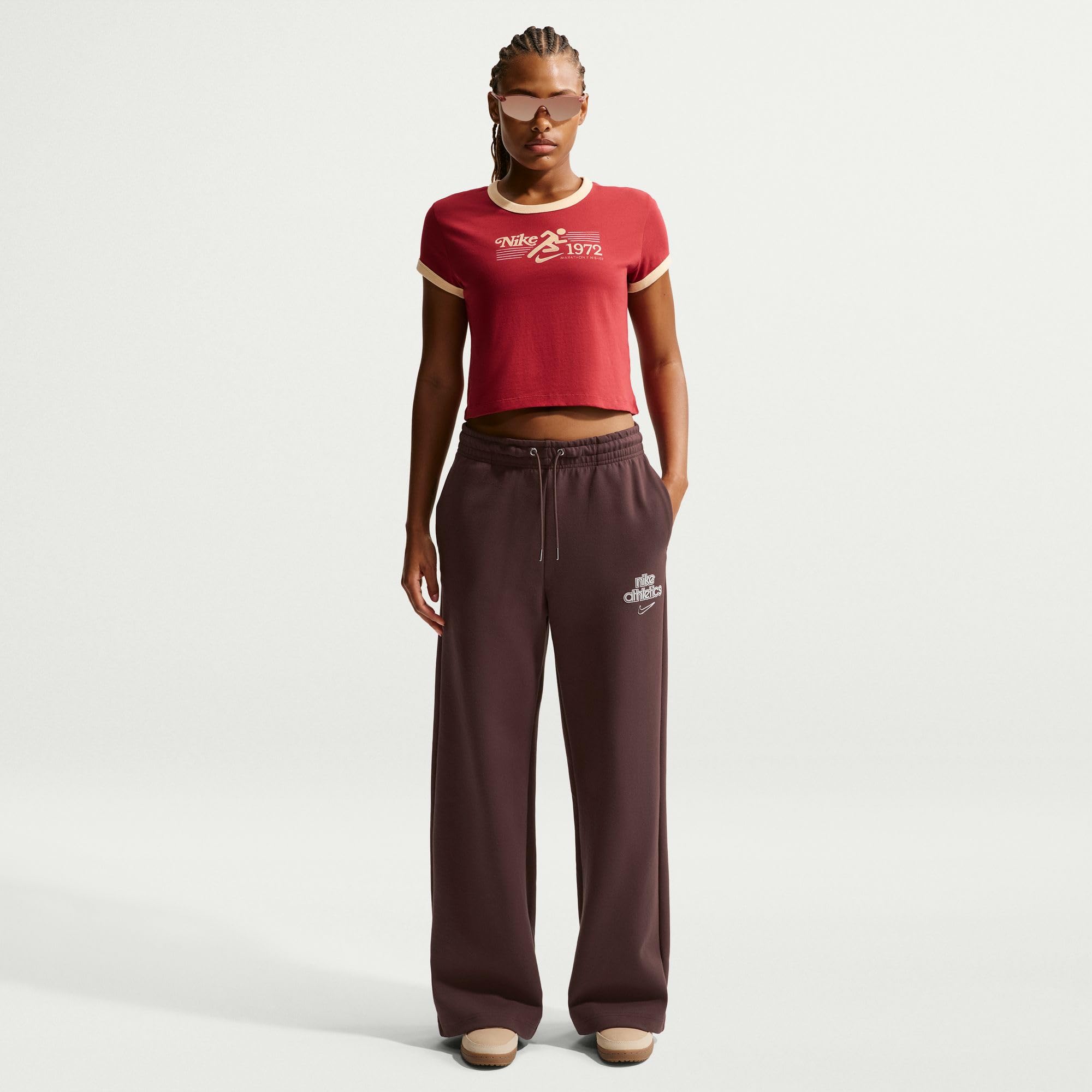Nike - Nike Sportswear Phoenix Fleece Hose mit Hohem Taillenbund und Weitem Bein für Damen, Pantaloni Donna