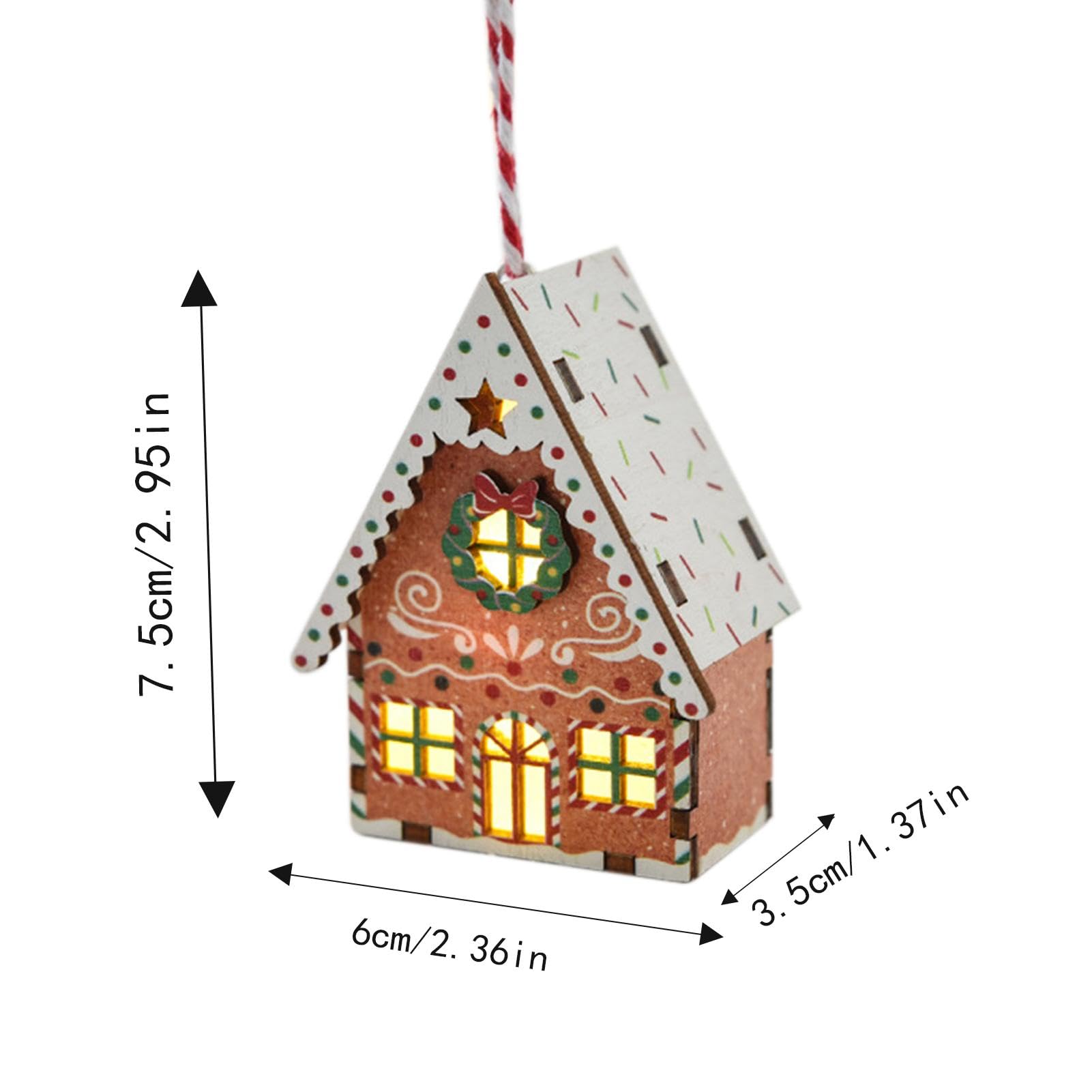 DUBEDAT ジンジャーブレッドハウス クリスマスオーナメント ライト付き