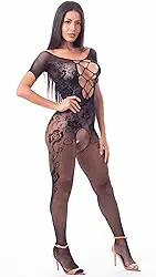 Macacão Lingerie Body Stocking Rendado Sensual Feminino
