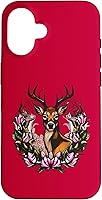 Vista 1 de Arkansas Deer with Antlers and Apple Blossom Tattoo Art Case for iPhone 16
