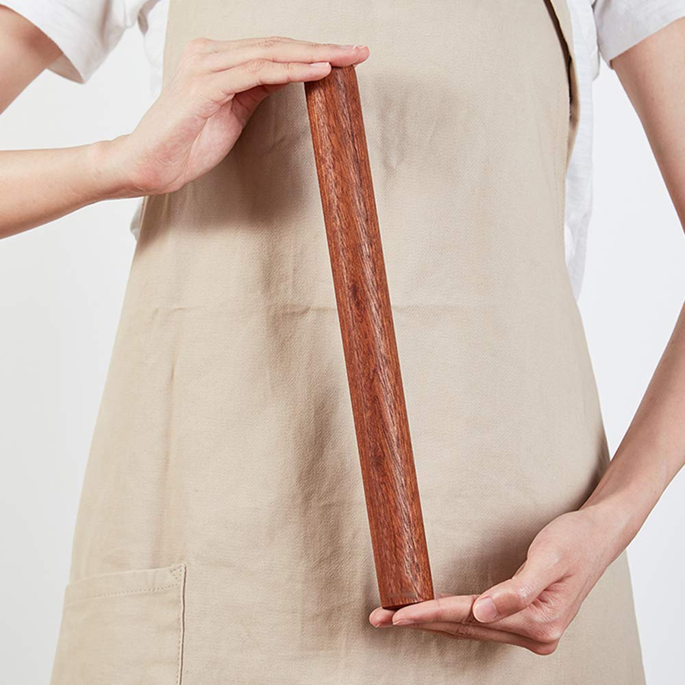 Mattarello Premium in Legno massello - Superficie Liscia e Non Rivestita per Biscotti, Pasta, Pasticceria, Snack, Pizza - 9,84 pollici/15,74 Pollici