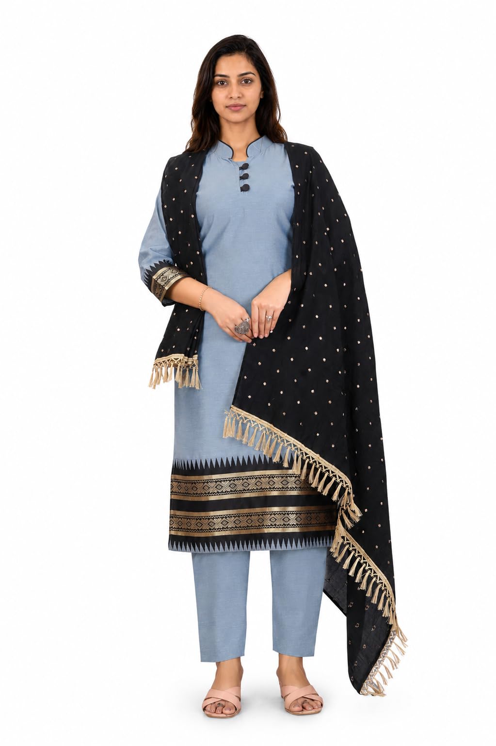 Women's Kurta Pant with Dupatta Set | 3 Piece Ethnic Wear Suit Set | Straight Kurta with Pant & Dupatta | Traditional Festive Casual Office Wear for Women-image-26