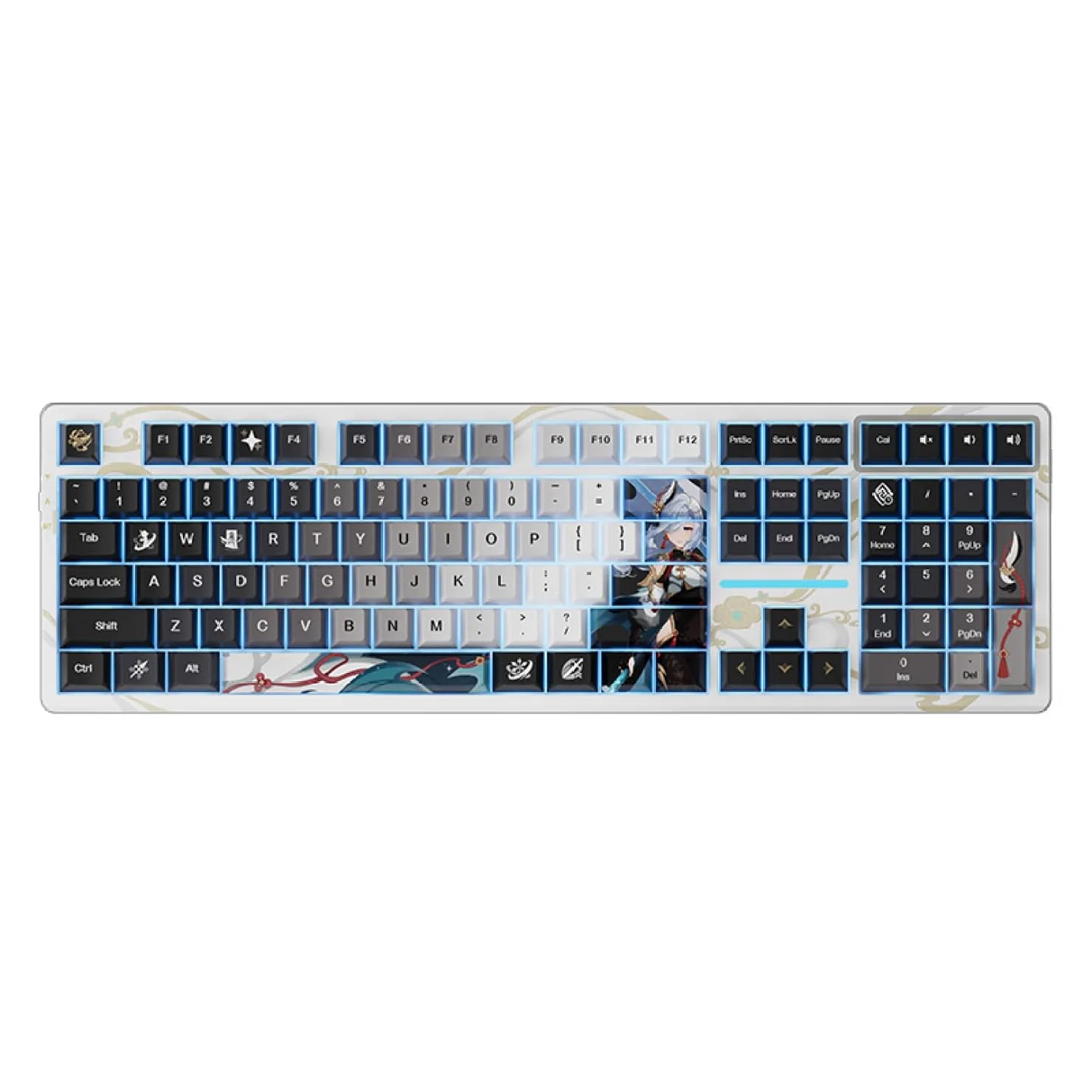 原神 PC Lounge キーボードセット 韓国限定 原神 ゲーミングキーボード (テーマPCルームシリーズ) 稲妻 韓国