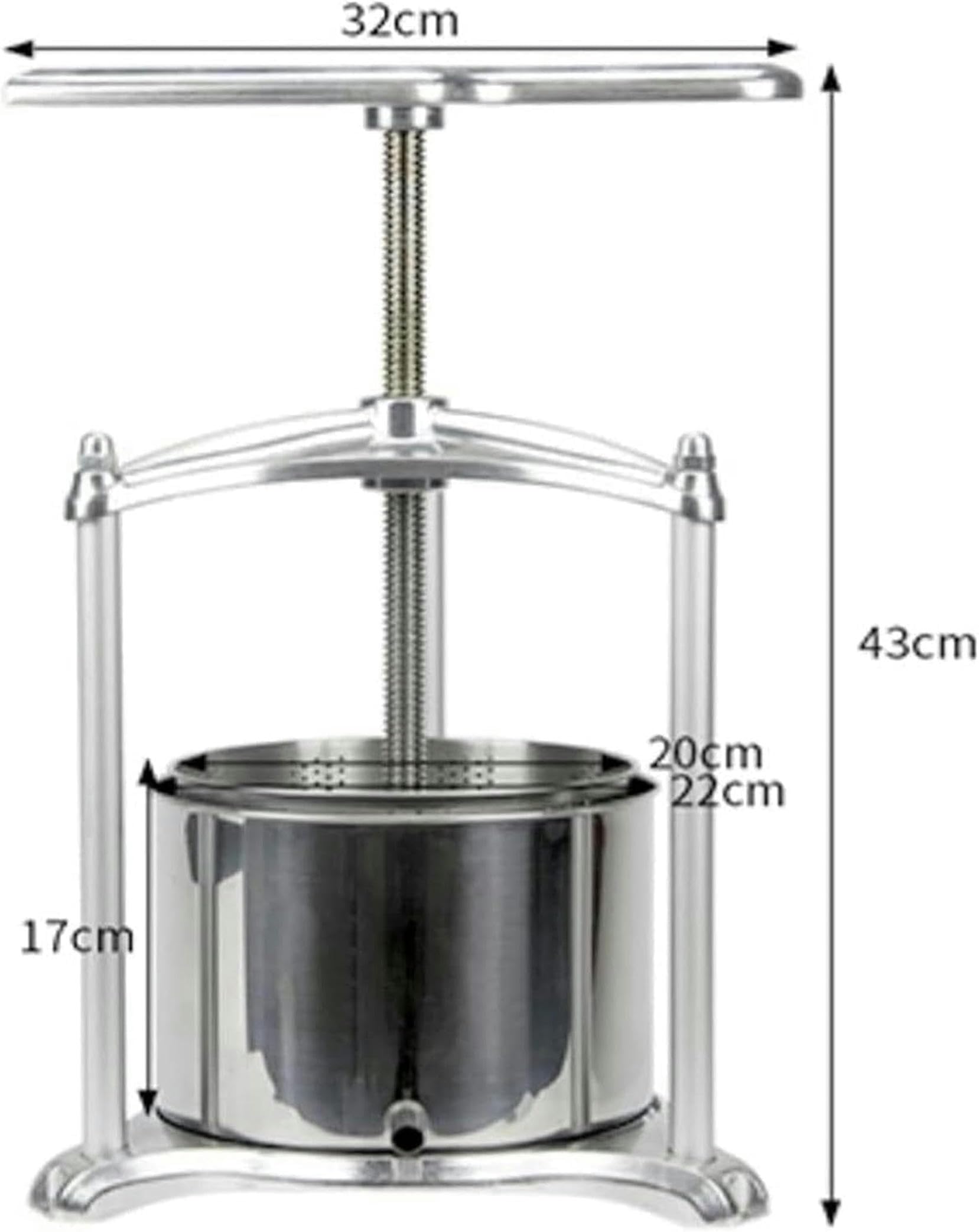 Obstpresse, 6L Edelstahlwein, Schraubenpresse, Ölpresse, Geeignet Für Wein, Honig, Saft, Ölproduktionspfeffer ~/