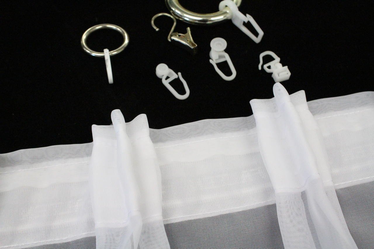 Hochwertige Fertiggardine Voile Store Deko Schal mit Faltenband Bleiband 3-Falten-KRÄUSELBAND 1:2/50 mm (größe wählbar), 120 x 800 cm (Höhe x Breite)
