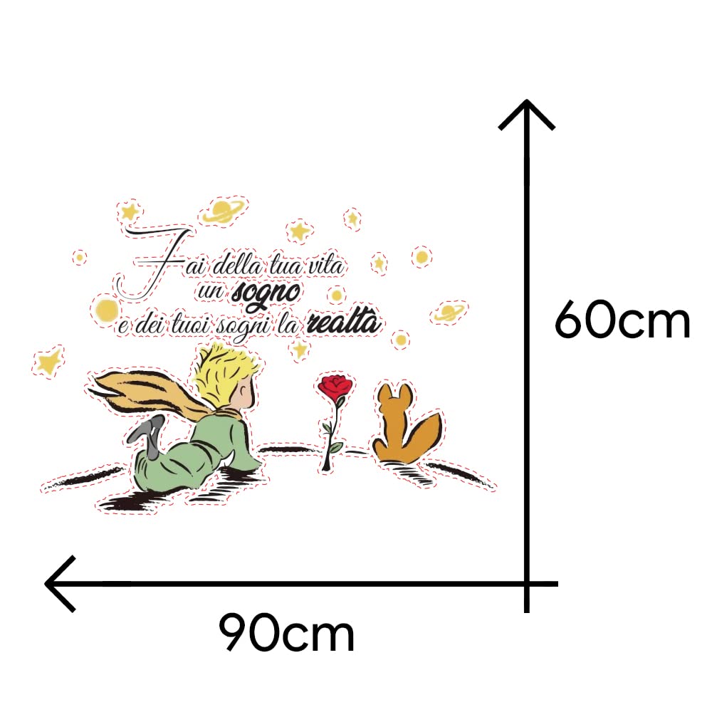 Adesivo Murale Piccolo Principe Fai della tua vita un sogno e dei tuoi sogni la realtà Adesivi Murali Da Parete Camera Da Letto Cucina Soggiorno