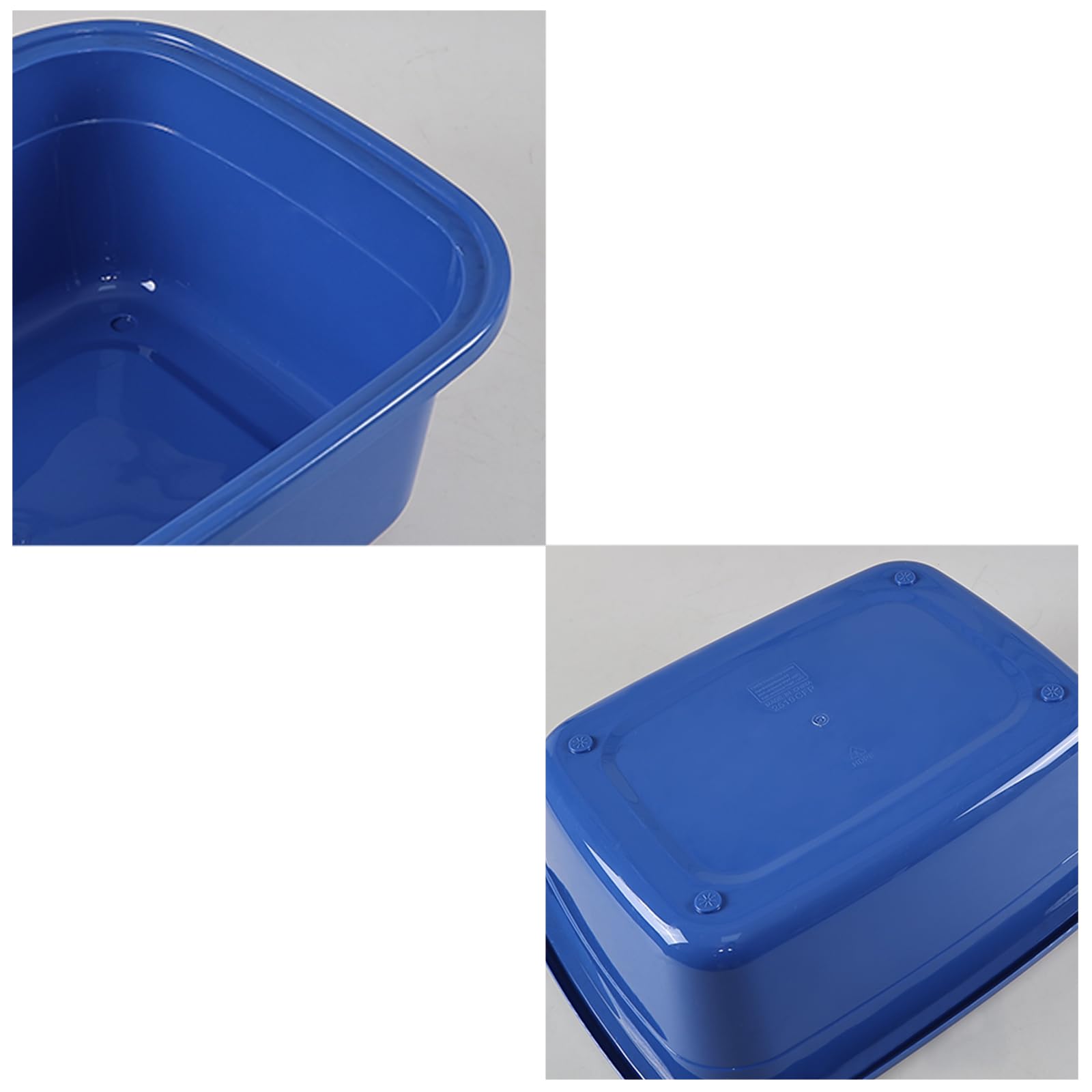 Juego de 2 sartenes rectangulares de plástico de 18 cuartos de galón, color azul