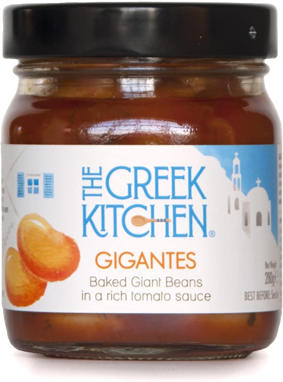 The Greek Kitchen Gigantes, Baked Giant Beans in a Tomato Sauce, Vegan Friendly, Orange, 280 g