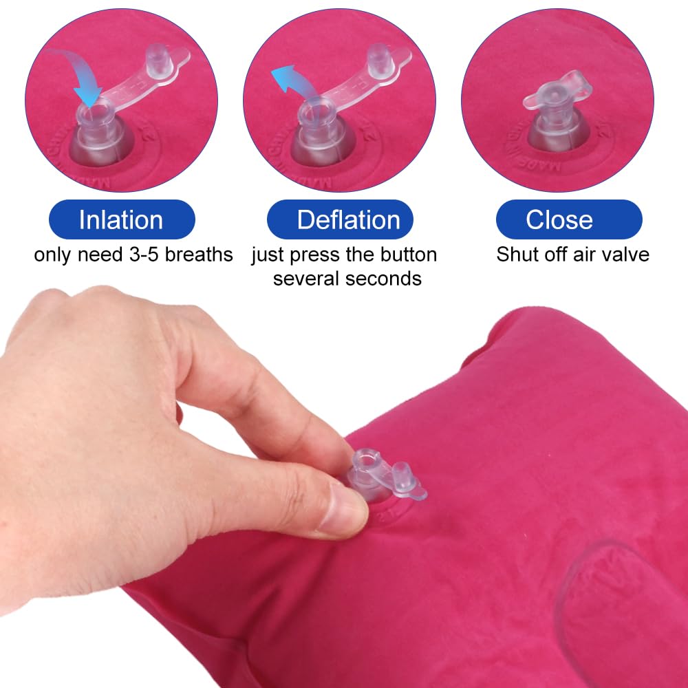 Almohadas Inflables de Viaje Ultraligeras 6 Piezas, Almohada Hinchable Camping (34x22 cm)