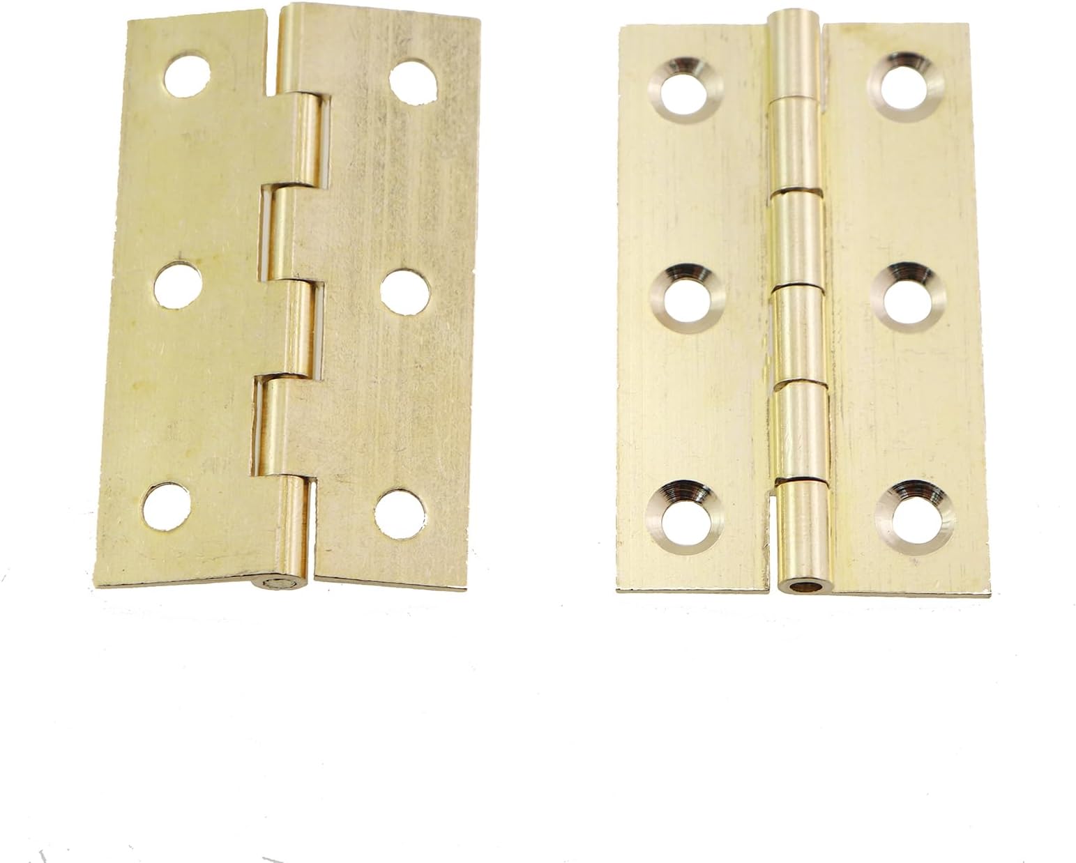 2PCS 2mm Thick Solid Brass Butt Hinge Round Corner Mortise Hinge Cabinet Door Hardware Accessories Suitable for Door Luggage Timber Lids Crafts