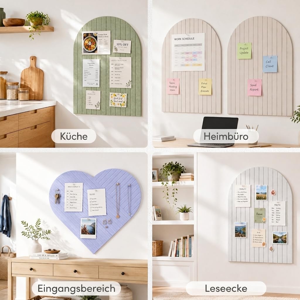 Lifewit Gewölbte Filz Pinnwand Selbstklebend für Wand Deko 90x60cm, 2 Sets | 90x60cm, Large Notice Bulletin Boards for Home with 60 Pins, Wall Panels Self Adhesive for Home Office Bedroom Decor, Black