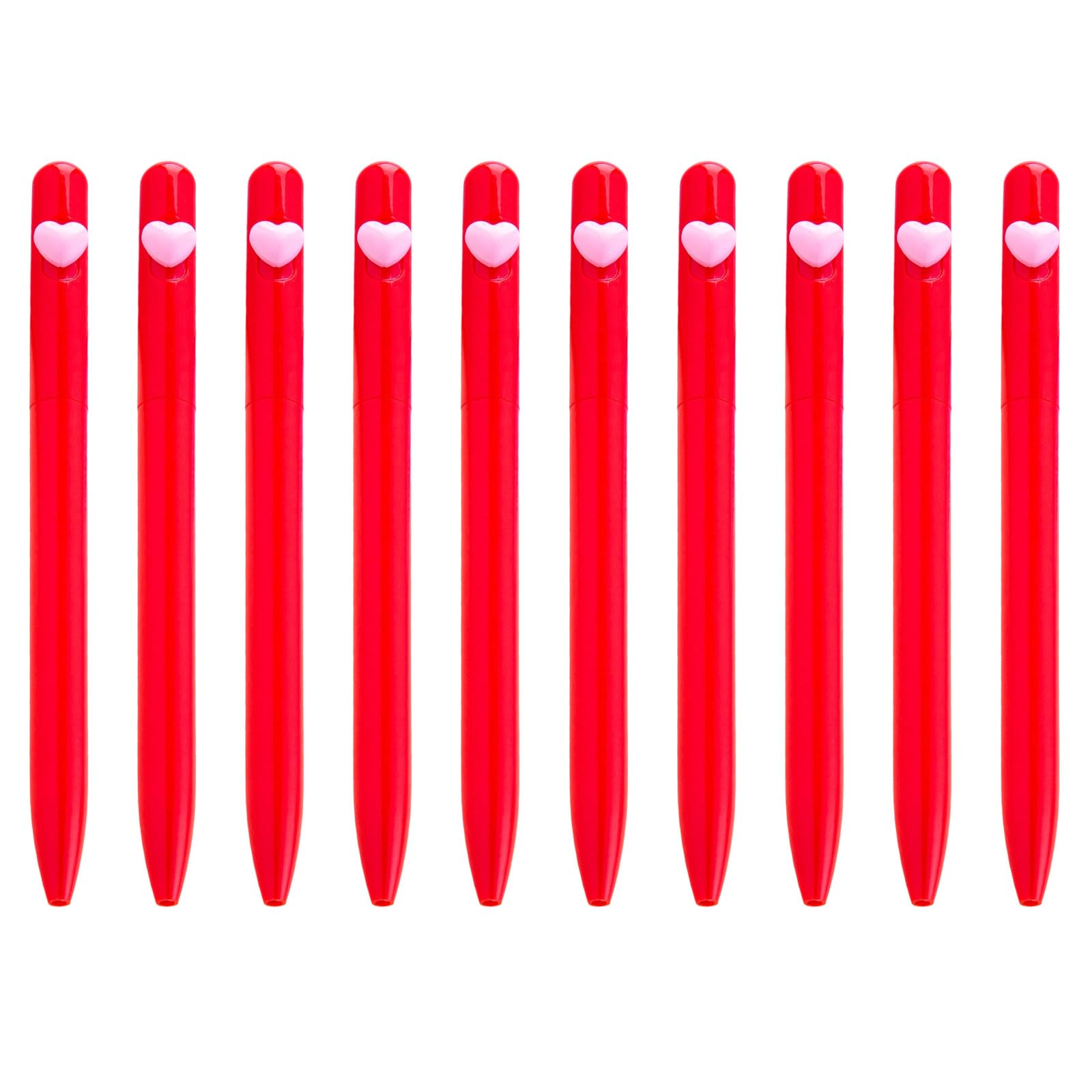 Buxuaaaa 10pcs 1.0mm Ballpoint Pen Smooth Writing Pen Black Inks Stationery Love Heart Ballpoint for School Oil