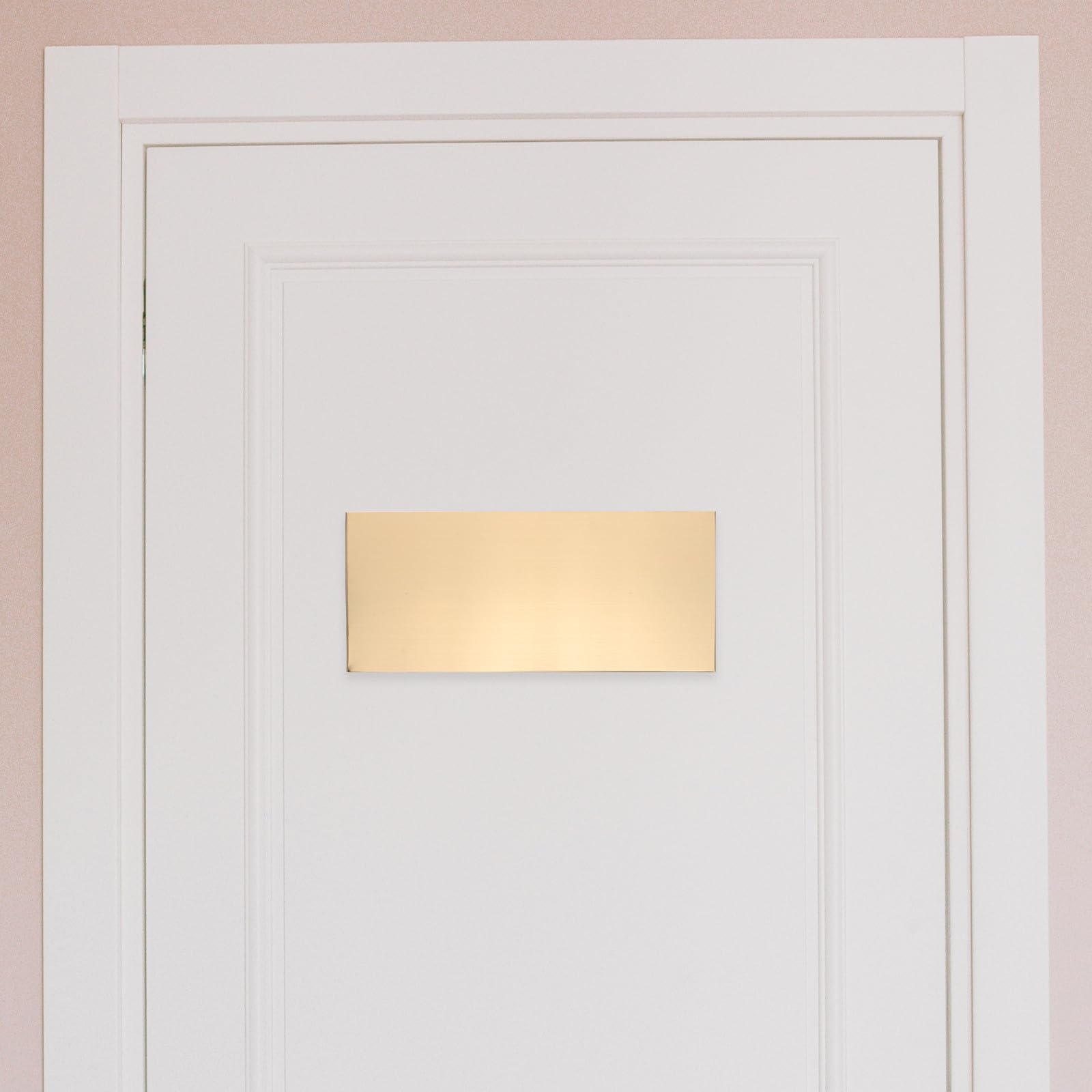 Placas Adhesivas Metálicas para Puertas 25X11 CM Acero Inoxidable Cepillado Dorado 2 Unidades Placas para Grabar Letreros Autoadhesivos para Oficina Hotel Escuela y Hospital