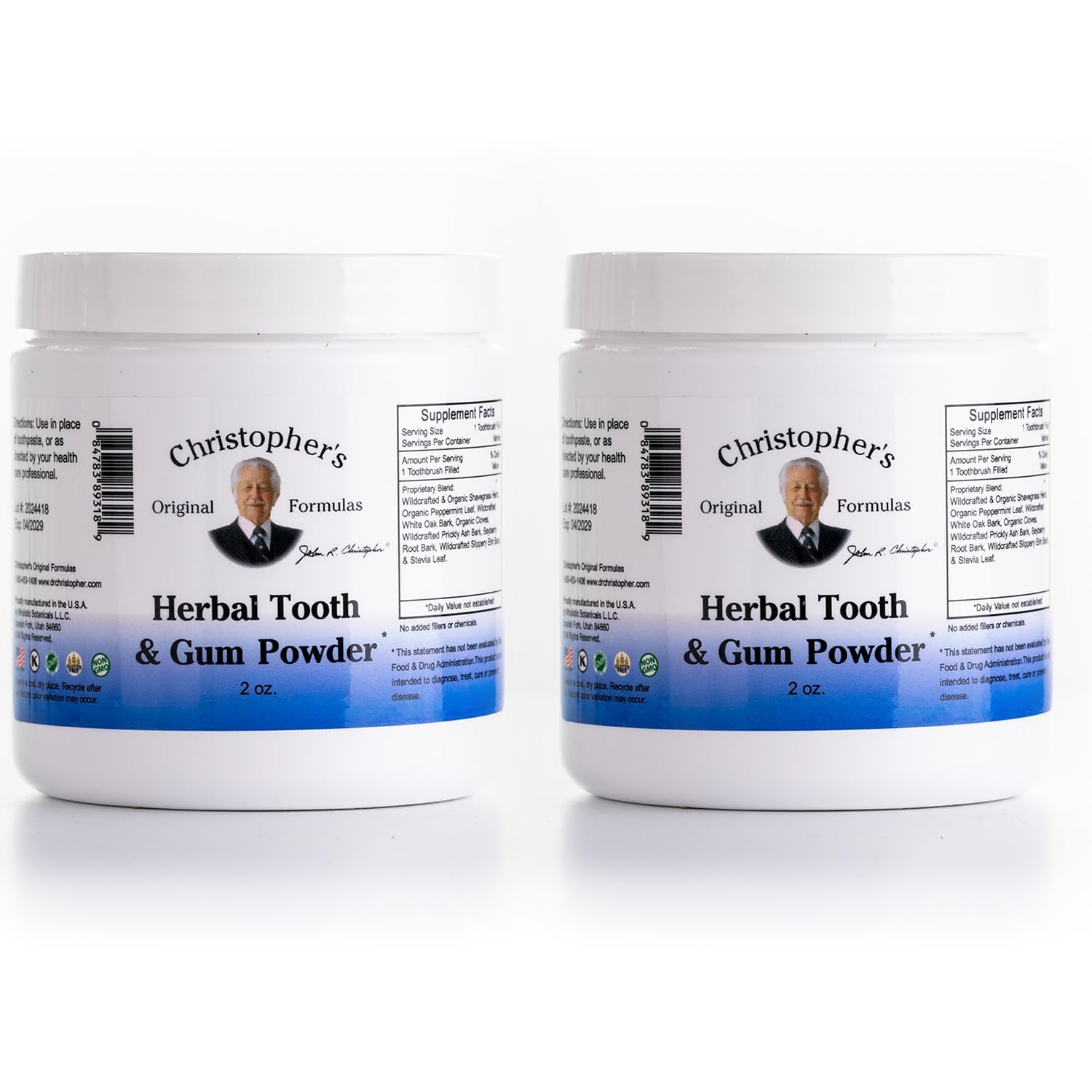 Christopher's Original Formulas Herbal Tooth & Gum Powder | Natural Oral Care Powder | Plant-Based Alternative to Toothpaste | Pack of 2