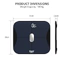 Equal Smart Bluetooth Digital BMI Weight Scale/Bathroom Weighing Scale with Body Fat Analyzer and Fitness Body Composition Monitor; w/FITINDEX Mobile App (Black) gallery image