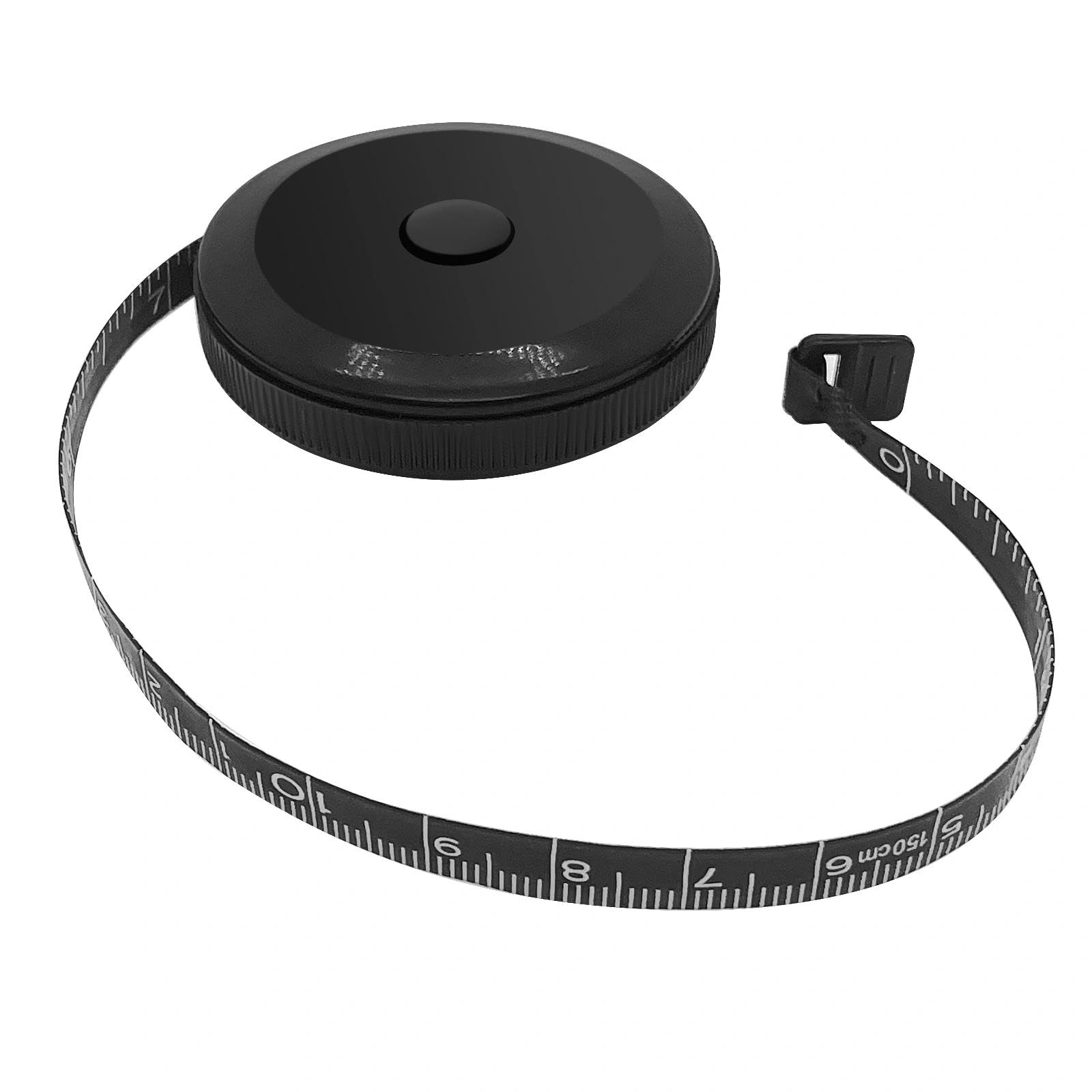 Cinta Métrica Retráctil 150cm/60 Pulgadas Negro - Cinta Métrica Corporal para Costura y Sastre, Fita Métrica de Cuerpo con Escala Precisa, Metro Costura para Moda y Proyectos de Confección