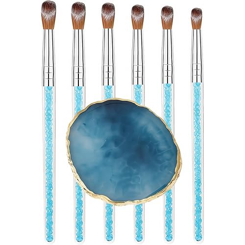 7 Multi-Size Nail Art Brush Set Nail Art Tool Set Resin Palette For DIY Makeup Display Board For Home Salon Pro & Beginner