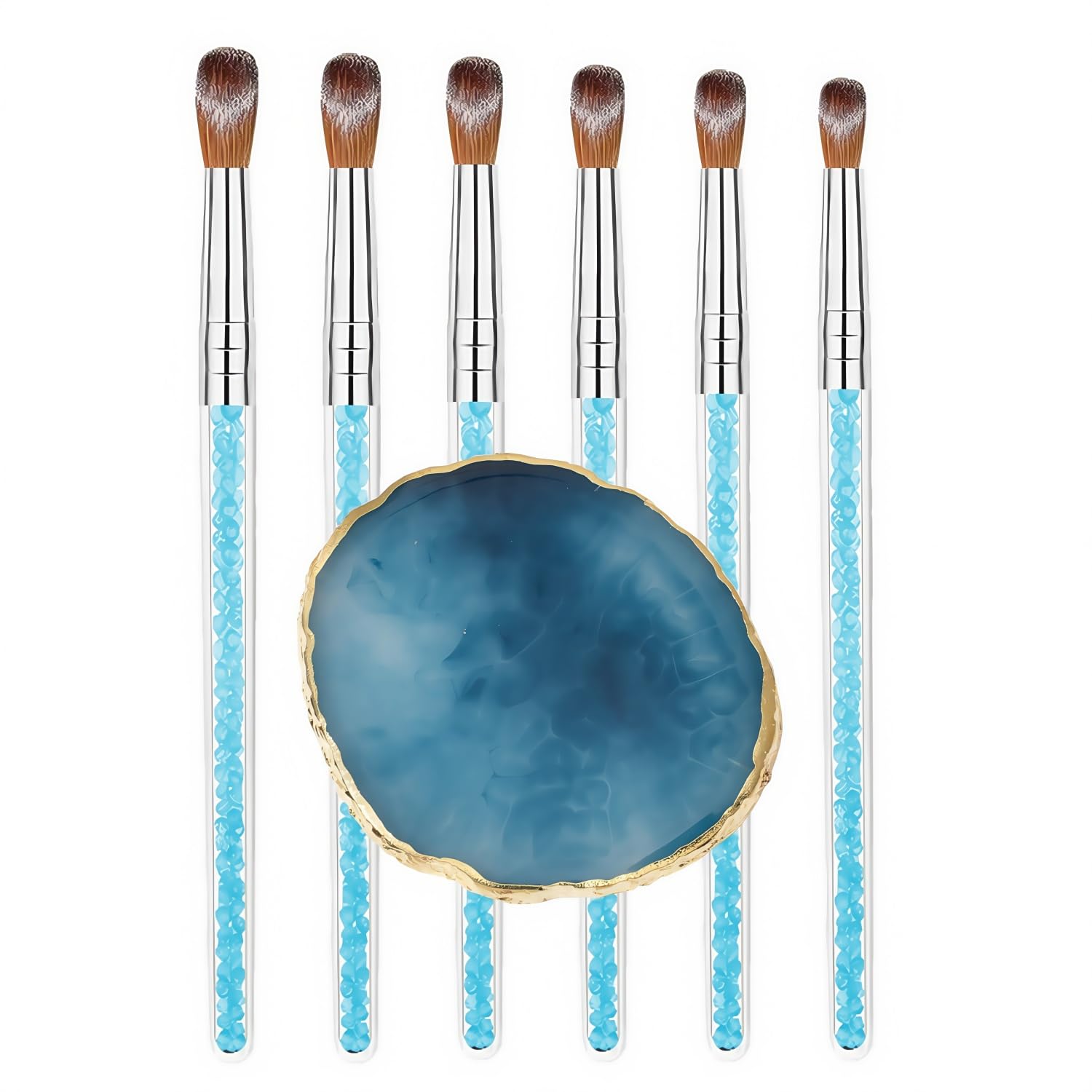 7 Multi-Size Nail Art Brush Set Nail Art Tool Set Resin Palette For DIY Makeup Display Board For Home Salon Pro & Beginner