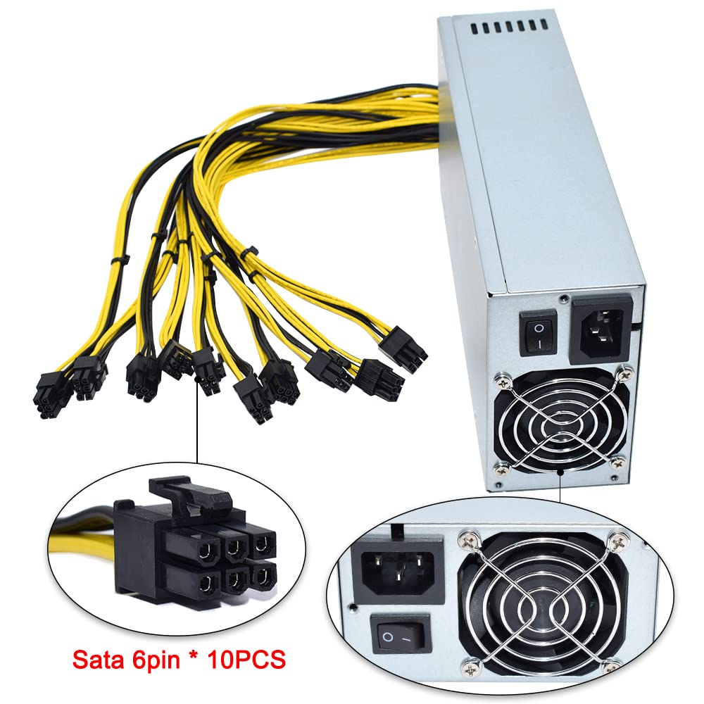 Bitmain Antminer S9 S7 L3 BTC LTC ETH 12V 166A AC110-240V 10x6pin 2000W zasilacz górniczy