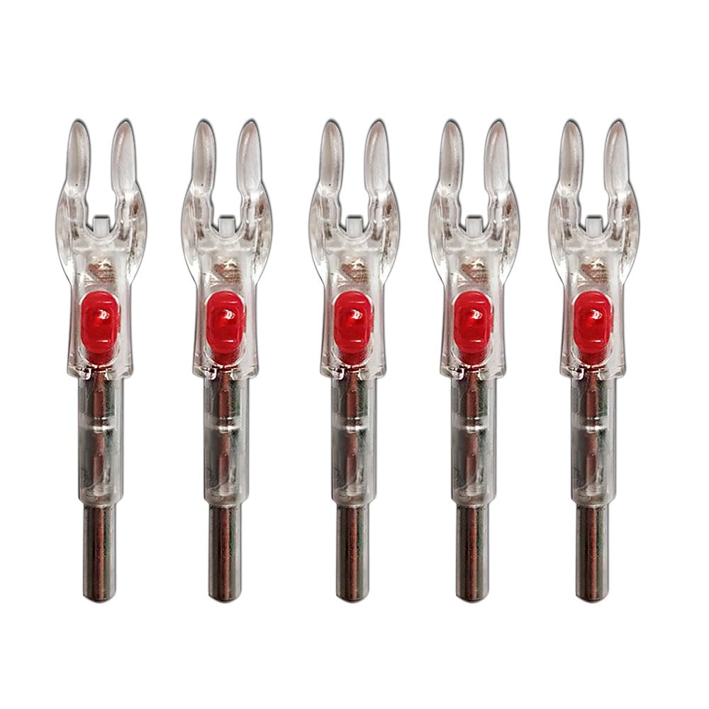4.2mm Lighted Nocks for Arrows 3PCS Compound Bow Arrow Nock for Hunting Shooting，Nockturnal- Lighted Nock for Arrows with .166 Inside Diameter Including Victory-Red