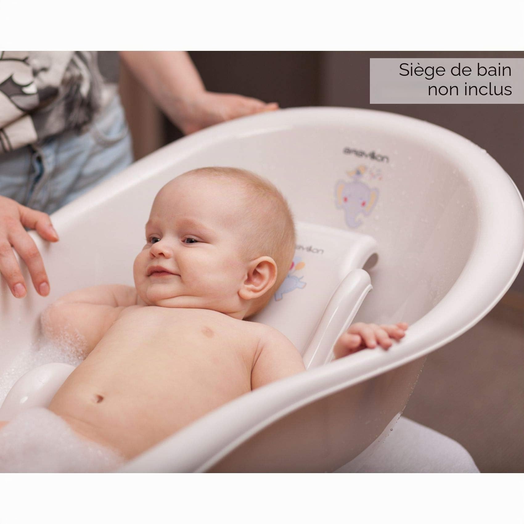 BABYLON Shuttle Bath Baignoire Bébé+Thermomètre+Bouchons, 0-18 mois, Bleu