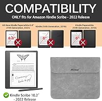 Vista 2 de Miimall Funda compatible con Kindle Scribe 2022, de cuero de alta calidad, funda protectora de cuero para Kindle Scribe de 10.2 pulgadas