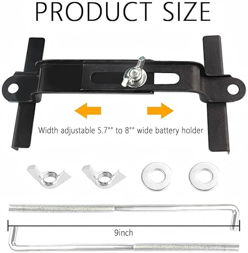 Miniatura 2 de Soporte de batería ajustable con kit de pernos en J de acero inoxidable, un soporte de batería especial para automóvil, SUV, camión, caravana,
