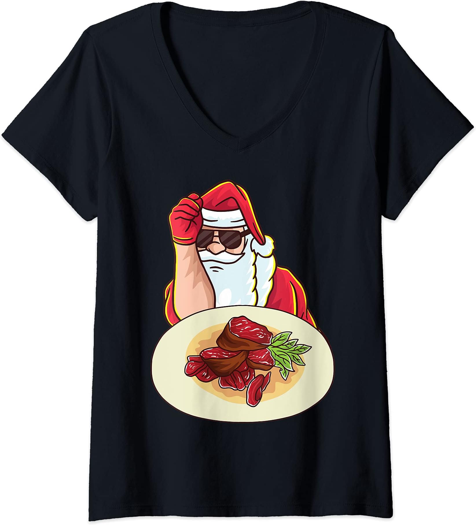 Womens Salt Claus Funny Santa Claus Christmas Bae Meme Xmas Spirit V-Neck T-Shirt