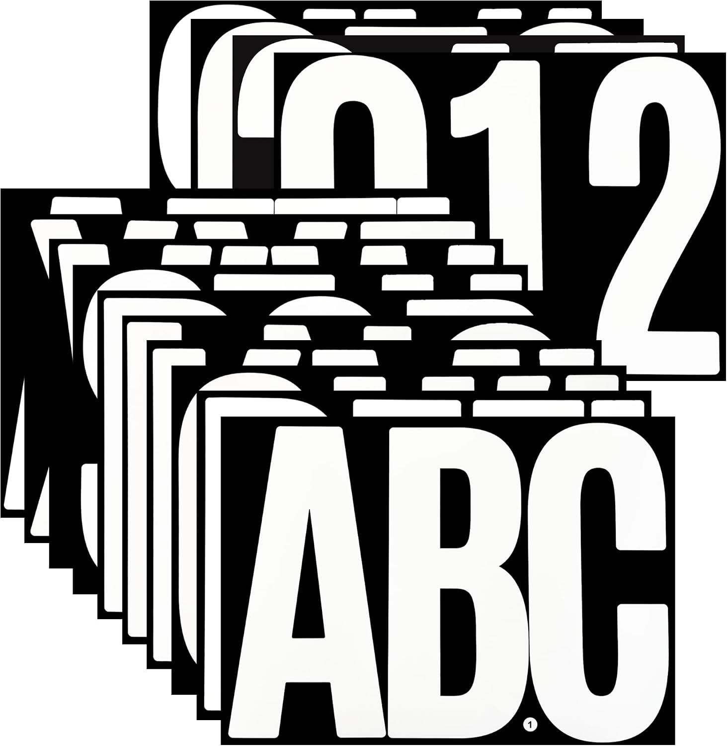 7 Inch 39 Large White Letter & Number Stickers