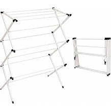 Honey-Can-Do Large Folding Metal Clothes Drying Rack - 31" Wide Oversized Laundry Stand - 26 Ft Drying Capacity - Heavy Duty Portable Airer for Bedding & Clothes - 42" Tall
