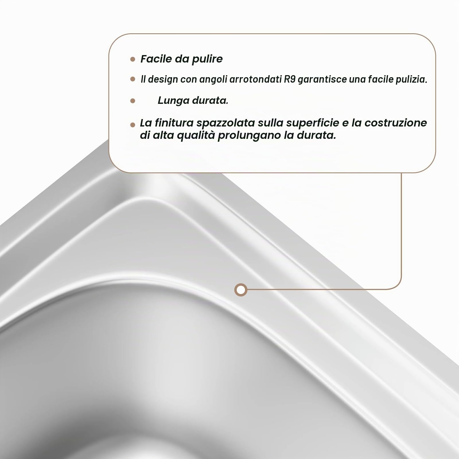 Lavello Cucina 1 Vasca con Set di Drenaggio, Lavabo Cucina con 2 Fori, Acciaio Inox (Acciaio inossidabile, 80 * 50)