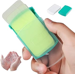 HongyiTime 2 Boxs (100 Sheets) Hand Washing Soap Sheets for Outdoor Travel,Portable Camping Hand Soap,Hiking Washing Hand Bath Paper Soap for Travel,BBQ,Party,School,Girls