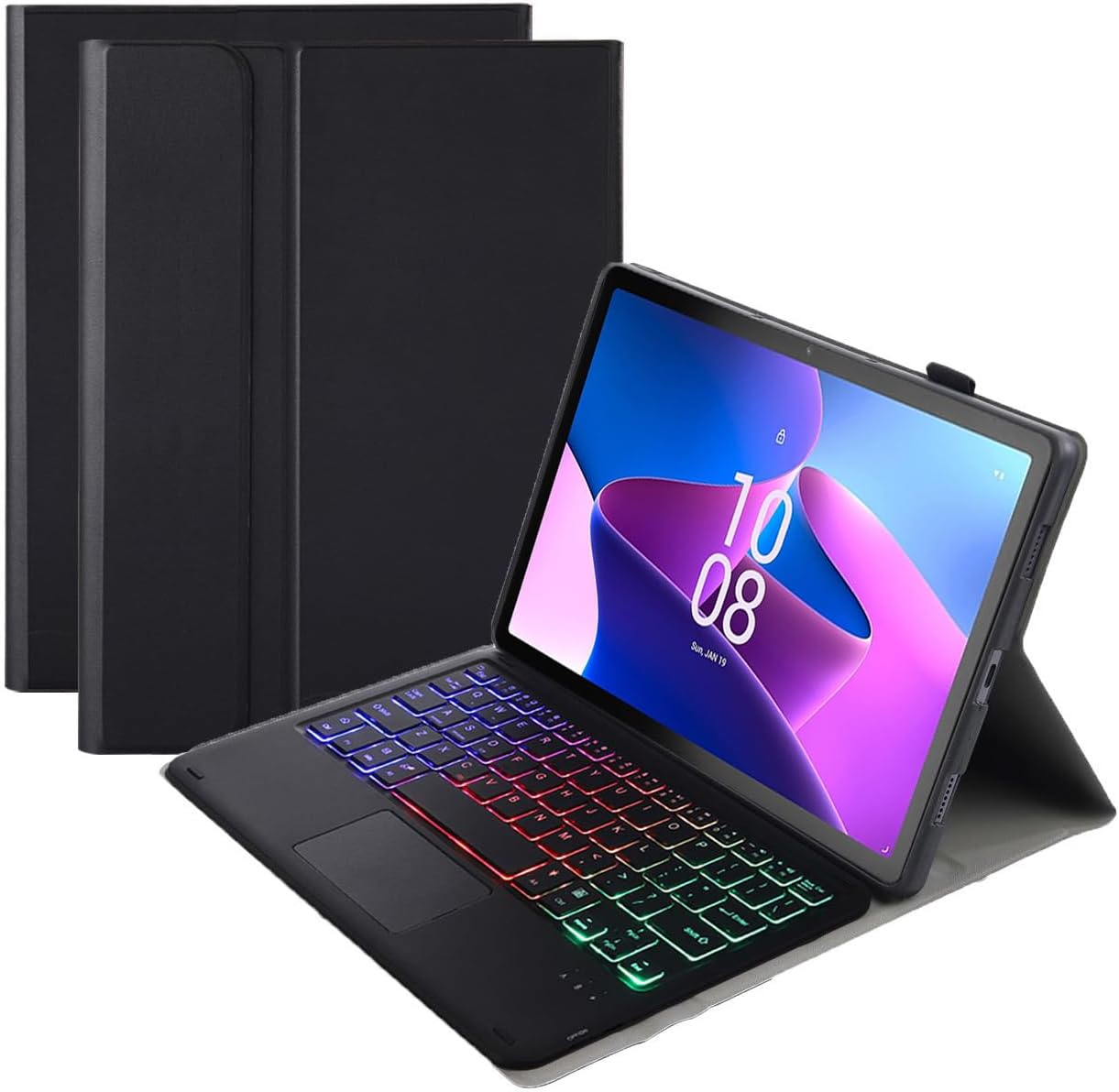 Keyboard Case for Lenovo Tab M10 (3rd Gen) 10.1" 2022 (TB-328F), Backlit Detachable Wireless Bluetooth Keyboard with Touchpad,Black