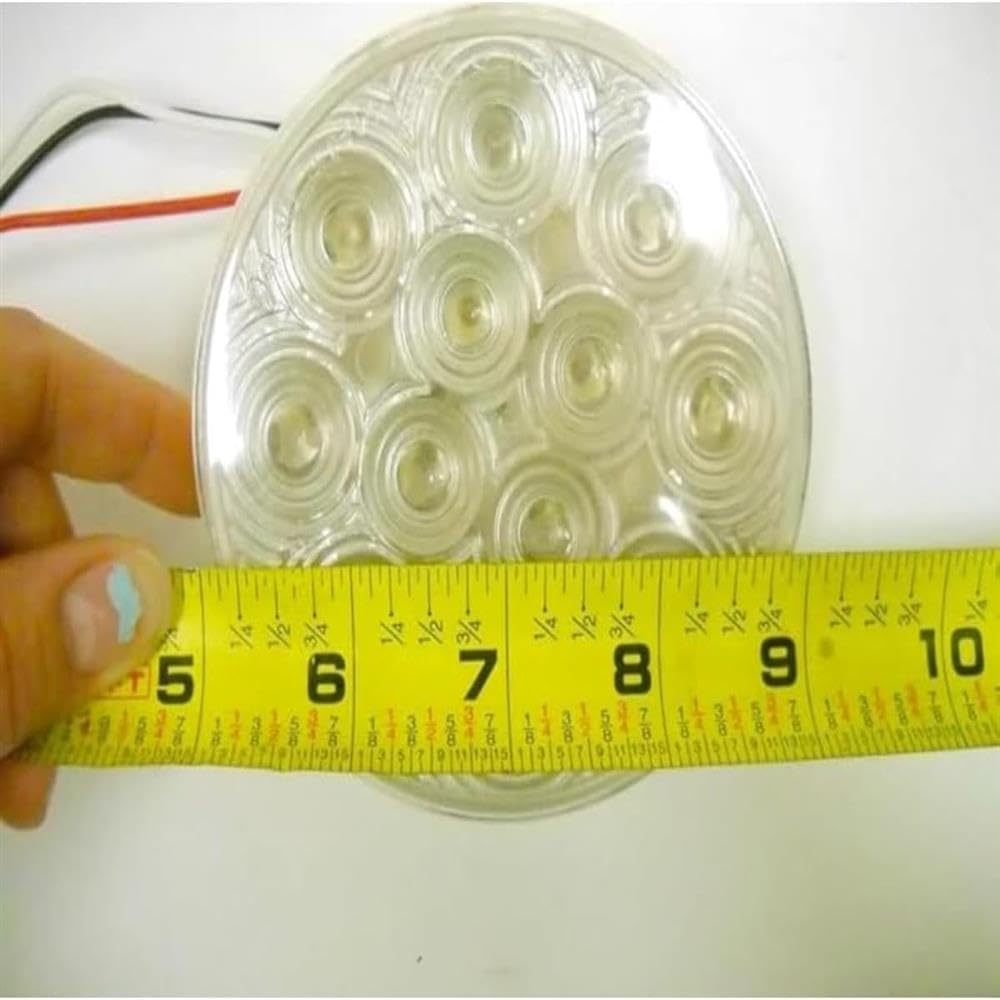 2 pck J-4512-RCK+J-40-FB 4" Round Red Clear LED Stop Turn Tail & Black Flange Mount Bracket fit Trailer of Measures 4 Inches In Diameter By 2 Inches Deep for Jammy