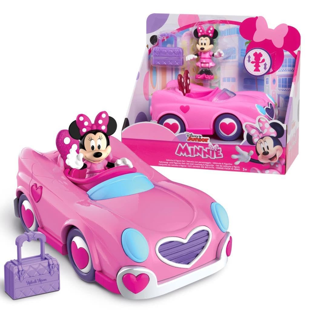Minnie, veicolo con 1 statuetta da 7,5 cm e 1 accessorio, diversi modelli disponibili, giocattolo per bambini dai 3 anni, Modelli Assortiti
