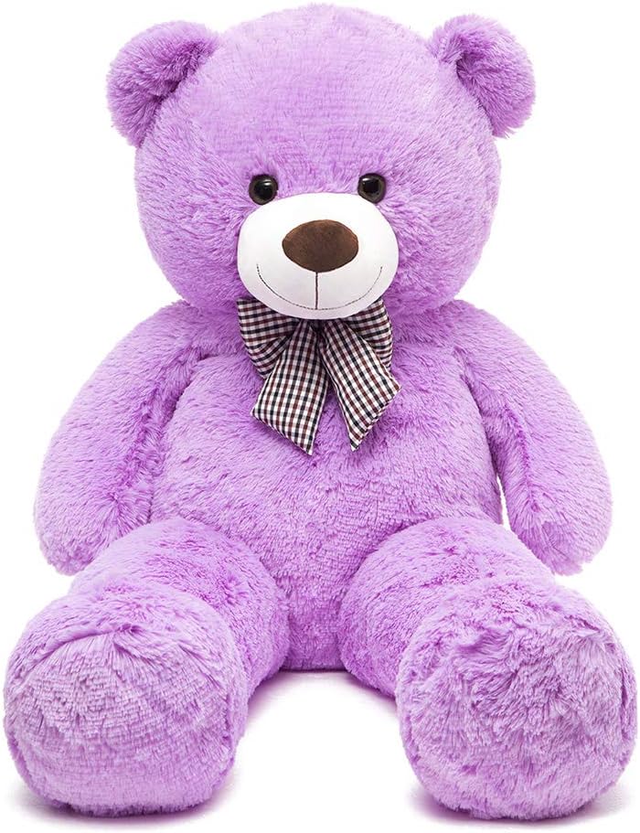 MorisMos Giant Teddy Bear 4 Feet, 47inch Stuffed Animal Big Teddy Bear Plush, Classic Gift Girlfriend Boyfriend on Birthday, Violet