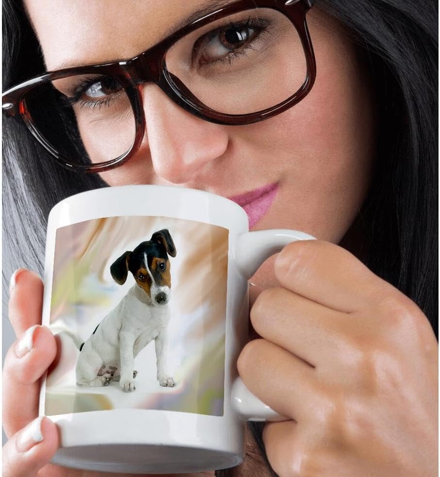 Miniatura 2 de 3dRose Perros Jack Russell Terrier Jack russell terrier Tazas, Blanco