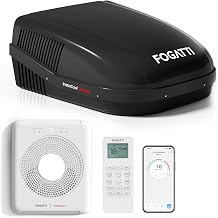 FOGATTI 18,000 BTU RV Air Conditioner, WiFi & Remote Control & Alexa, Rooftop AC for Camper & Motorhome, Quiet AC, Cooling Only, Easy Install, Ducted, Black, InstaCool Pro 180