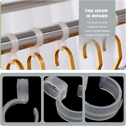 Miniatura 6 de 100 ganchos de conector para perchas de plástico, ganchos de plástico para ahorrar espacio, mini ganchos en cascada resistentes para colgar ropa o