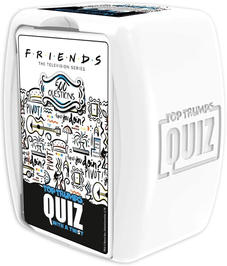 Top Trumps Friends Quiz Game, 500 questions on the hit TV Series, how well do you know Ross, Rachel, Monica, Phoebe, Chandler and Joey, gifts and toys for Boys, Girls and adults Aged 8 plus