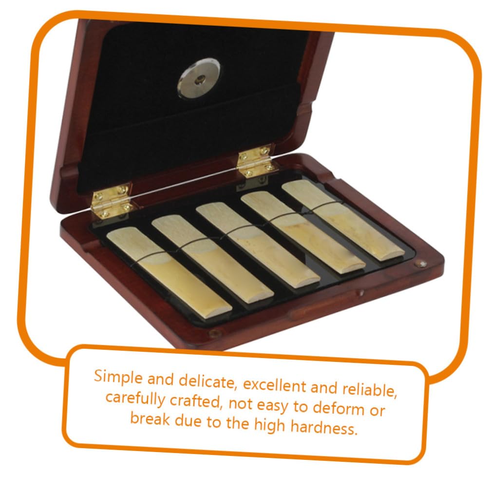 Scatola Porta Ance per Oboe in Legno 5 Pezzi con Igrometro | Contenitore Compatto, Accessorio Incluso, Struttura Semplice e Affidabile, Facile da Trasportare