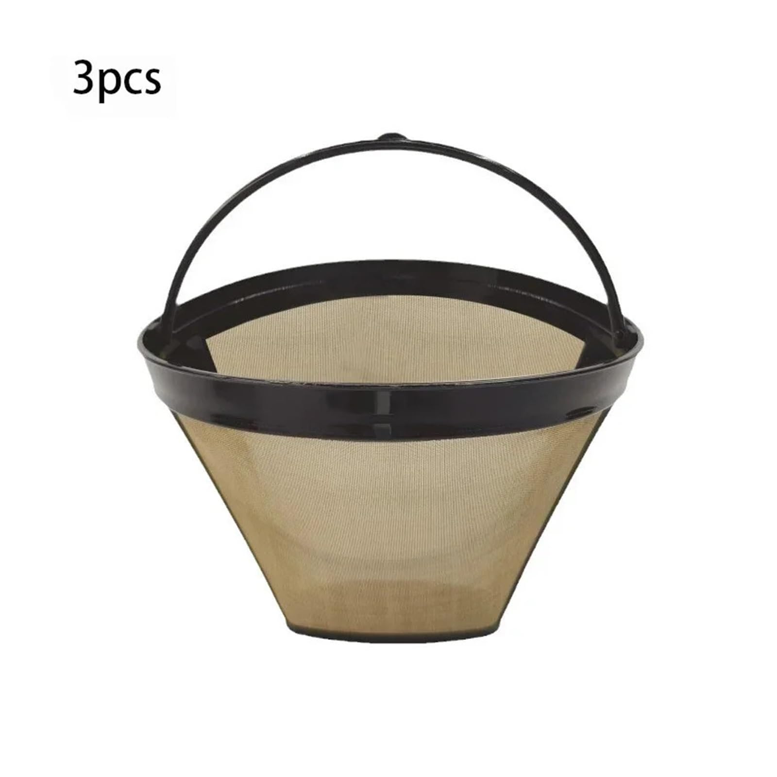 Kegelförmiger Kaffeefilterkorb aus Edelstahl, wiederverwendbar, Tee-Wasserabscheider, 1/3/5er-Pack, umweltfreundlich, nachfüllbare Küchenfilter