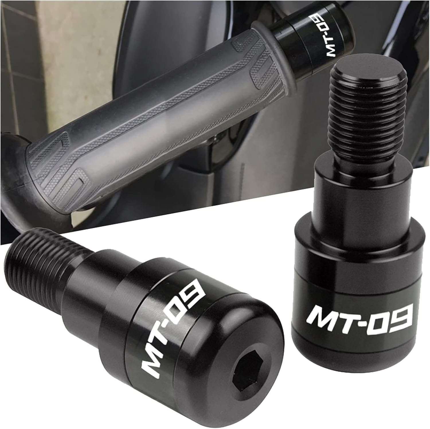 Motorcycle Handlebar Grip Slider Cap Plug Handle Bar End Compatible with Ya ma ha MT09 13 2014-2021 Grips Bar Ends