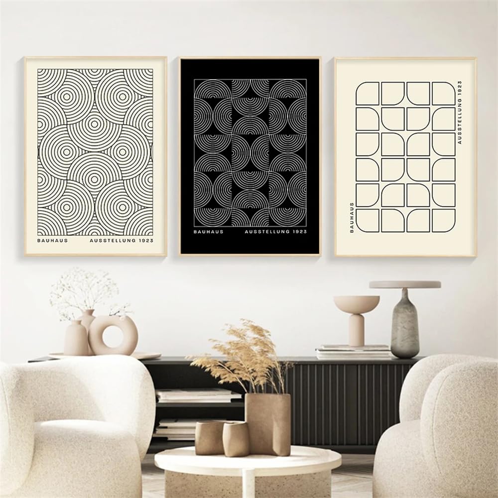 WUHBCZ Art Pictures-Geometric Abstract Wall Art Posters Prints Pictures Modern Pictures Artwork for Living Office Room Interior Home Gallery Decoration-50 * 70cm/3PCS (No Frame)