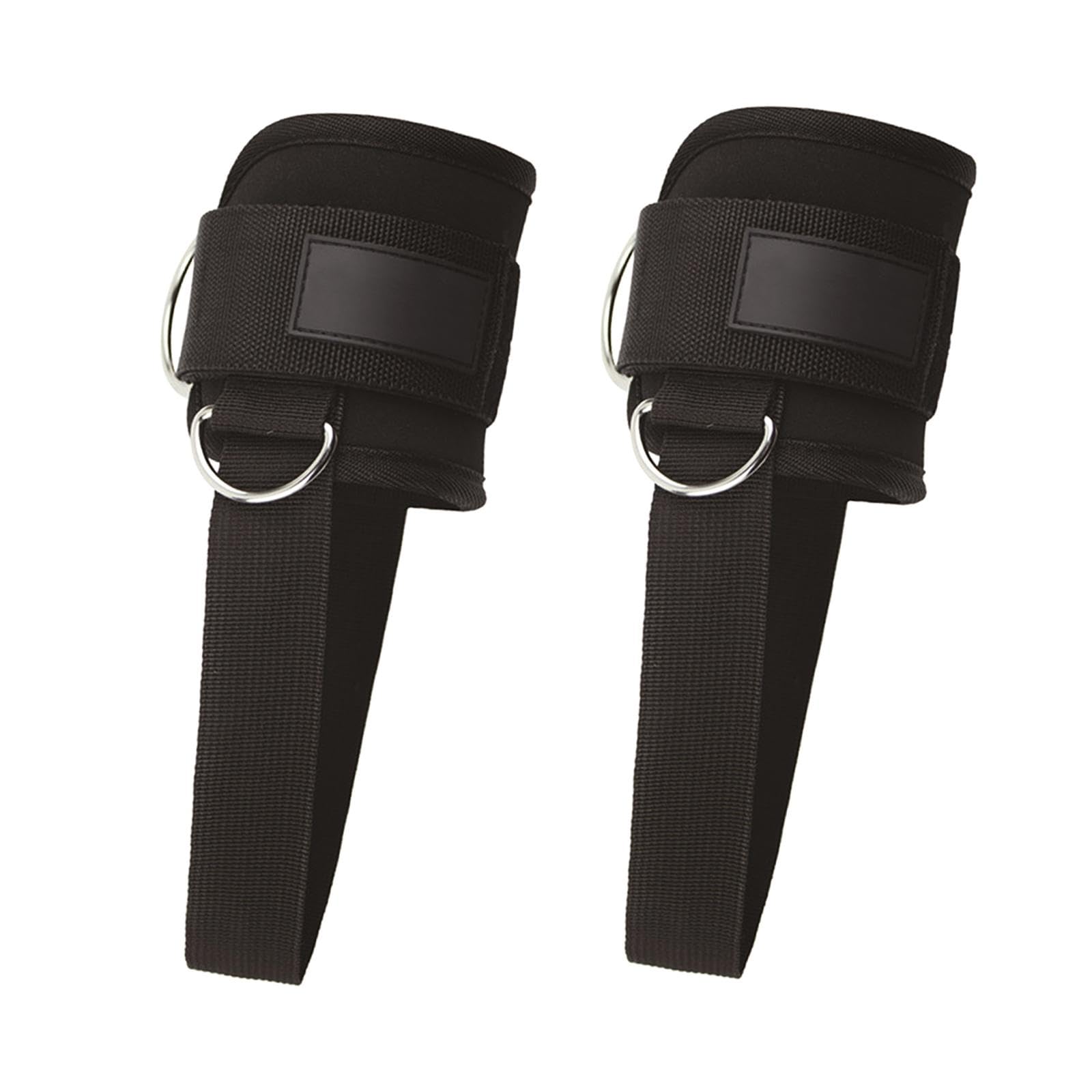Correas para tobillos para máquinas de poleas de cable con doble anillo metálico 8